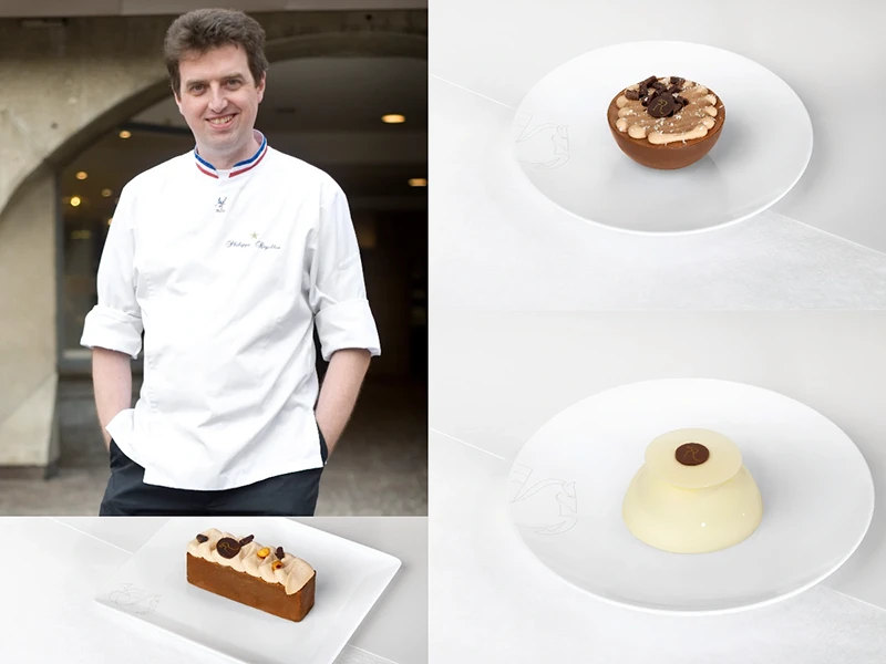 Philippe Rigollot con algunos de sus postres. Foto: Air France